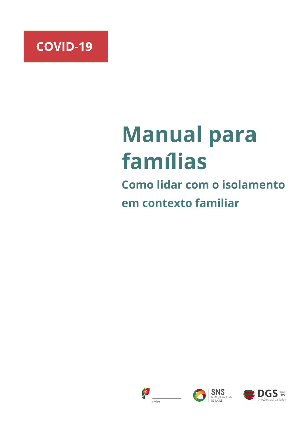 Manual para famílias - como lidar com o isolamento em contexto familiar