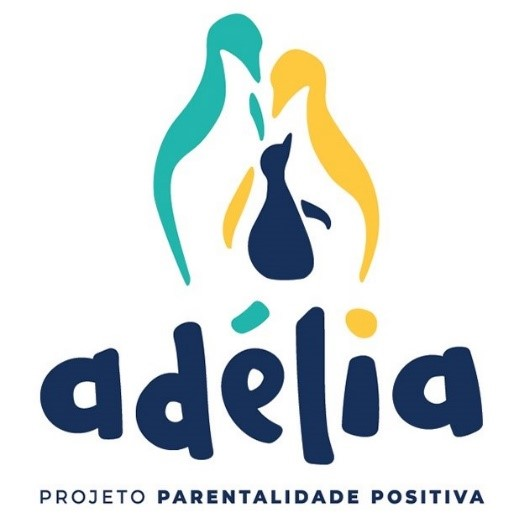 logo do projeto adélia com família de pinguins