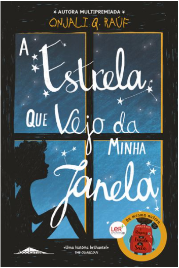 capa do livro A estrela que vejo da minha janela com a silhueta de uma menina sentada à janela